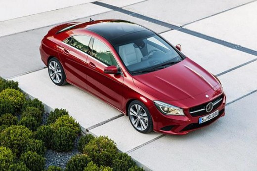 Mercedes Benz CLA in dark red color