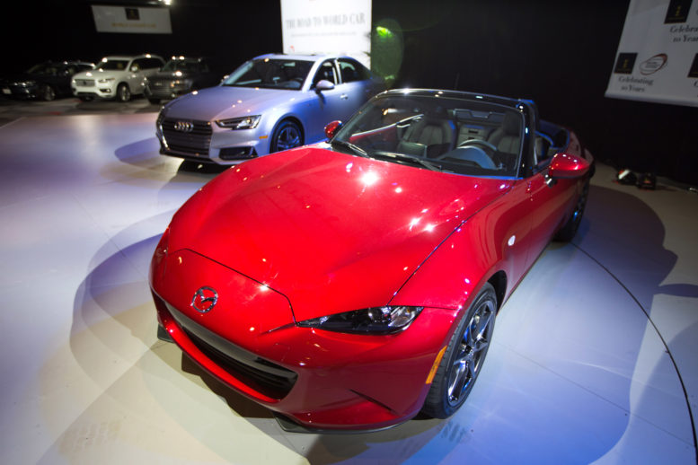 The 2016 Mazda MX-5 at the World Car of the Year Awards