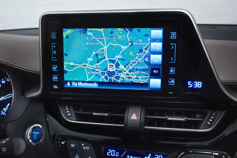 2016 Toyota C-HR center console infotainment screen