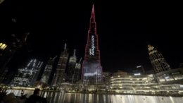 Porsche Taycan on Burj Khalifa