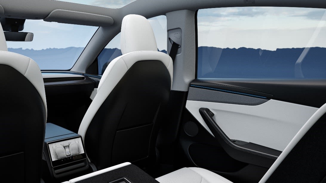2025 Tesla Model Y Juniper rear seats with rear display for climate and media